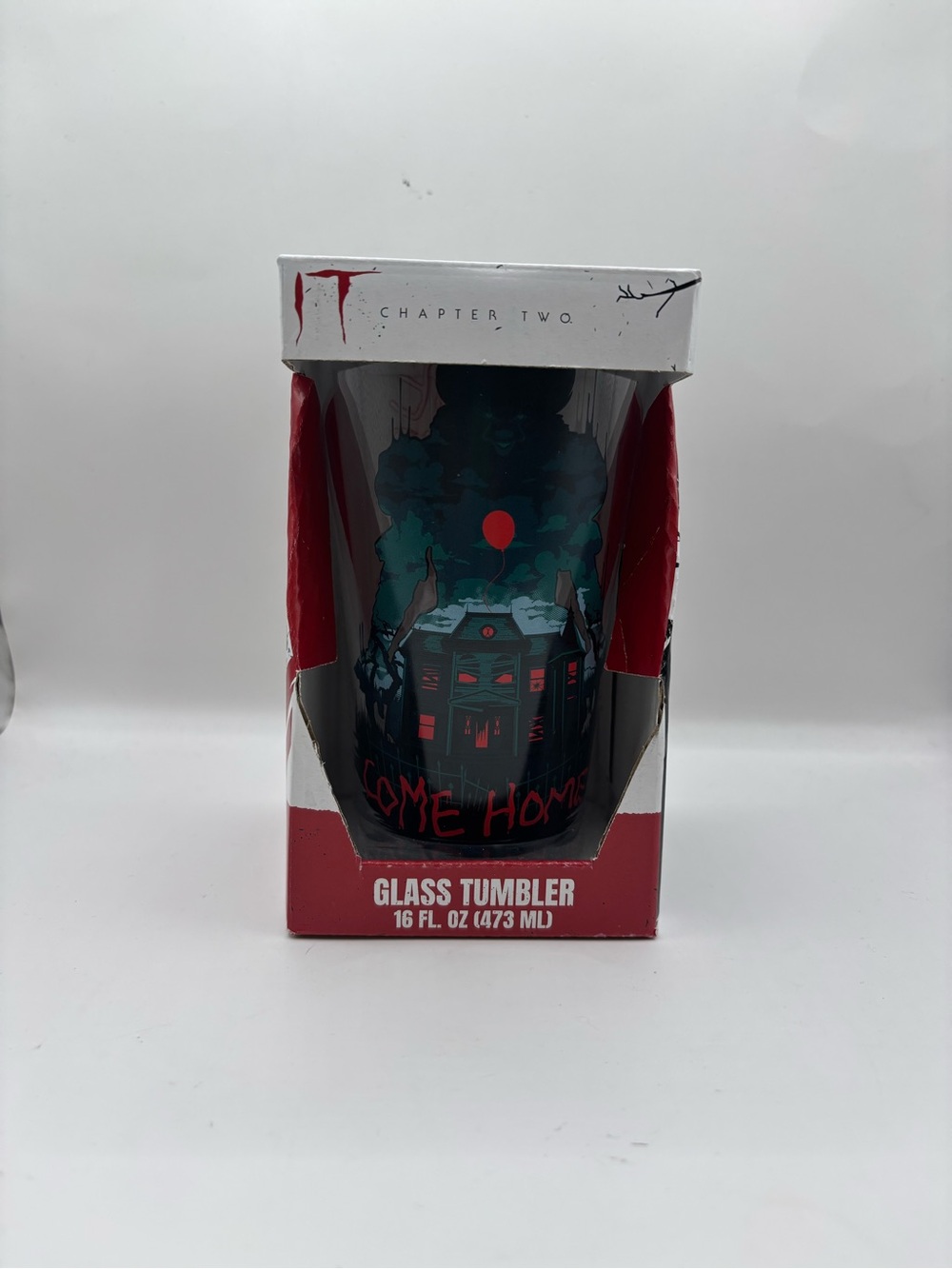 Official IT Chapter Two 16 oz glass tumbler by Silver Buffalo.